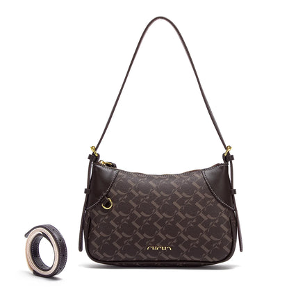 Summer New Simple Crescent Bag 2025 Women's Shoulder Bag with Two Shoulder Straps