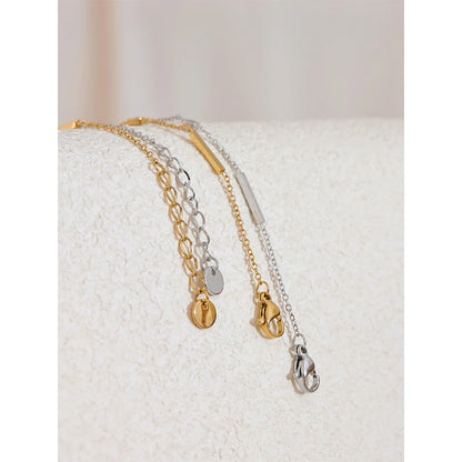 Yhpup 316L Stainless Steel Zircon Thin Chain Bracelet Bangle for Women Summer Simple Water Resistant Chic Jewelry Men