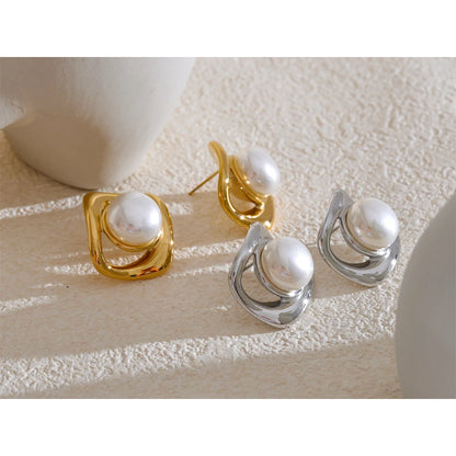 Yhpup New Design Fashion High Quality Stud Earrings Chic Waterproof Allergy Prevention Temperament Korean Style Jewelry Women