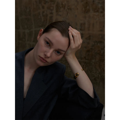 Yhpup 64mm Minimalist Stainless Steel High Quality Round Cuff Open Bracelet Bangle Tarnish Resistant Metal Personalized Jewelry