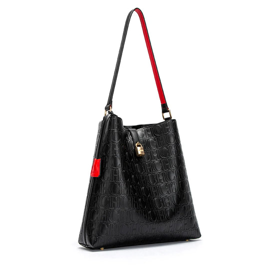 Seasonal New Retro Classic Women's Shoulder Bag Pure Colour Simple Letters Printing Large Capacity Versatile Style