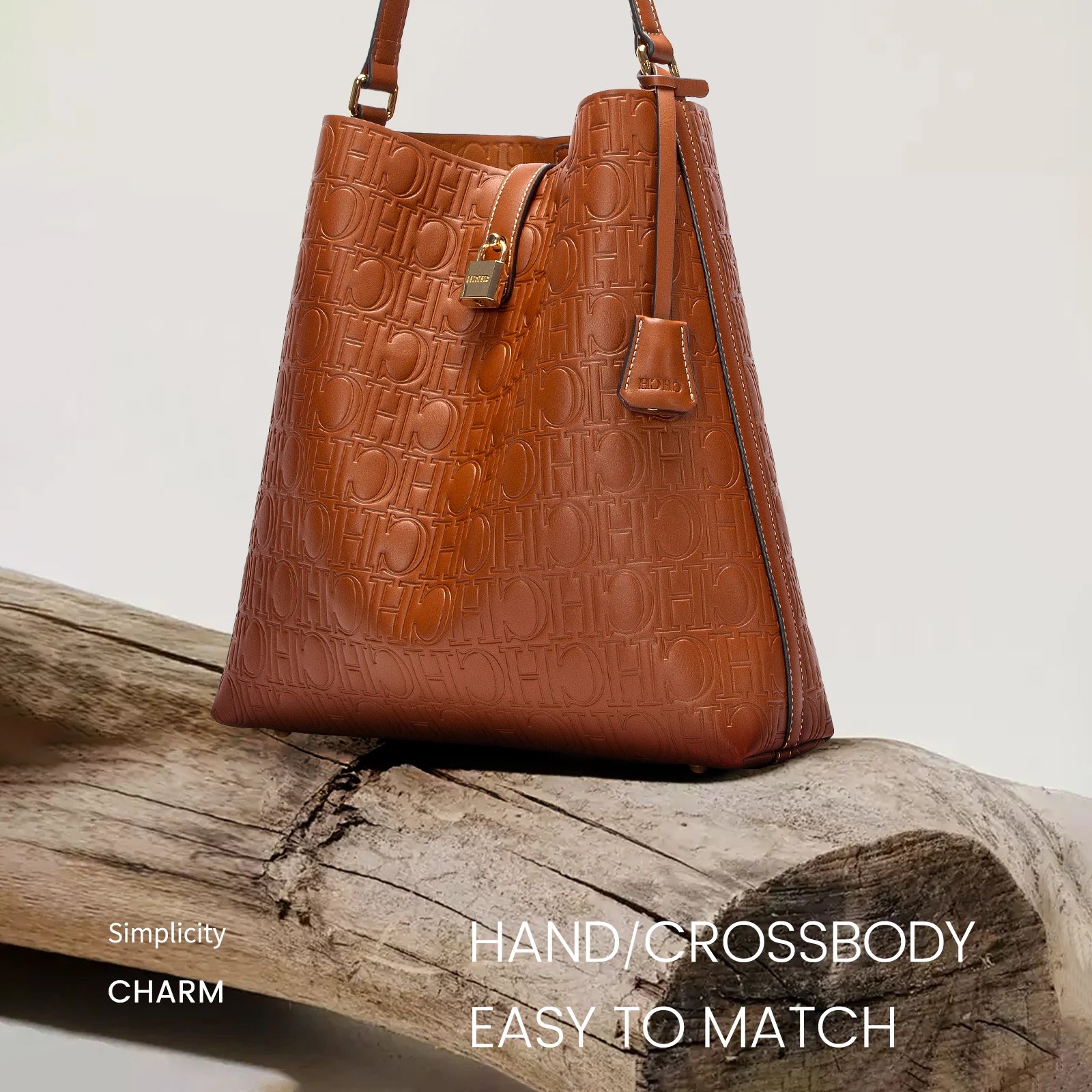 Seasonal New Retro Classic Women's Shoulder Bag Pure Colour Simple Letters Printing Large Capacity Versatile Style