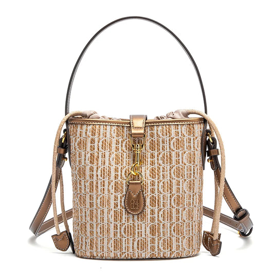 CH Summer New PP Grass Woven Handbag Holiday Phone Bag Women's Shoulder Bag
