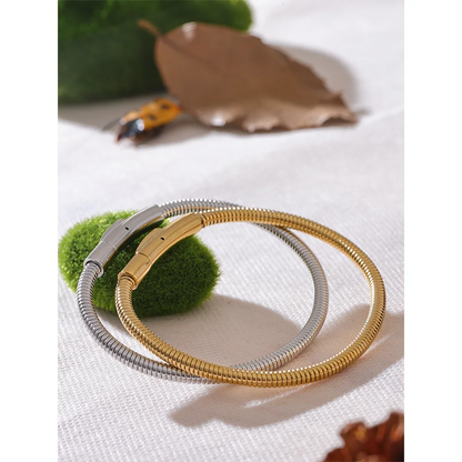 Yhpup 316 Stainless Steel Chain Statement Bracelet Bangle 18K PVD Plated Water Resistant Trendy Daily Jewelry Accessories Gift