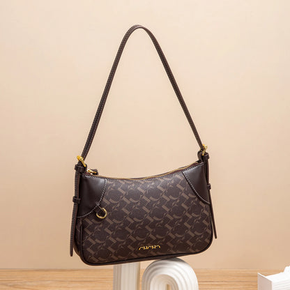 Summer New Simple Crescent Bag 2025 Women's Shoulder Bag with Two Shoulder Straps