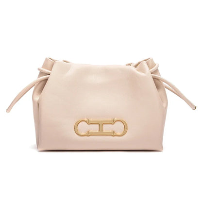 Solid Color Retro Style Women's Shoulder Bag Classic Fashion Women's New Drawstring Design Shoulder Bag