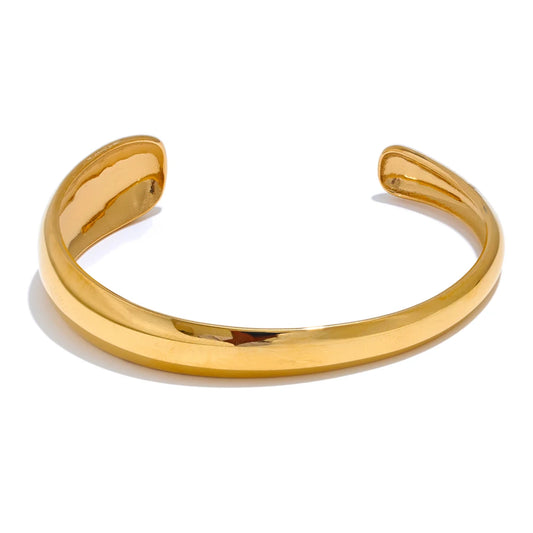 Yhpup 64mm Minimalist Stainless Steel High Quality Round Cuff Open Bracelet Bangle Tarnish Resistant Metal Personalized Jewelry