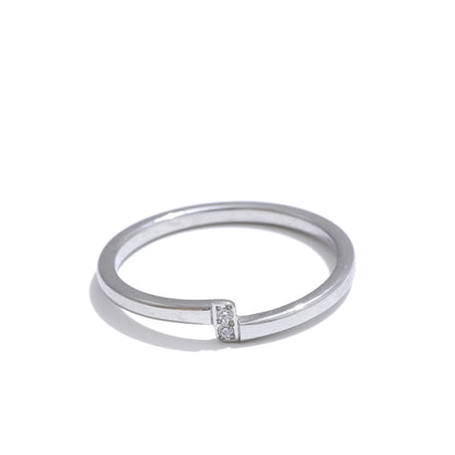 Yhpup 6789# Cheap Minimalist Stainless Steel Metal Zircon Thin Ring for Women Fashion Jewelry Bijoux Femme Wholesale