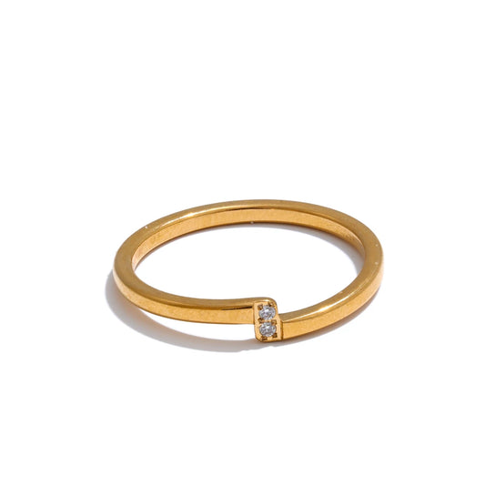 Yhpup 6789# Cheap Minimalist Stainless Steel Metal Zircon Thin Ring for Women Fashion Jewelry Bijoux Femme Wholesale