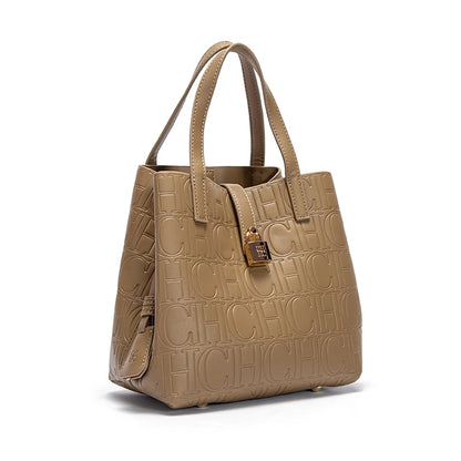 Classic Simple Solid Color Women's New 2024 Large Capacity Handbag Letter Element Women's Handbag