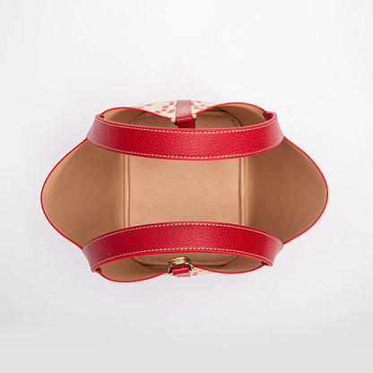 Classic Fashion Retro Design New 2024 Women's Vegetable Basket Bag with Metal Decorative Letter Design Women's Handbag