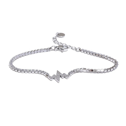Yhpup Delicate Bling Cubic Zirconia Chain Fashion Bracelet Bangle High-Grade Gold Color 18K PVD Plated Premium Jewelry