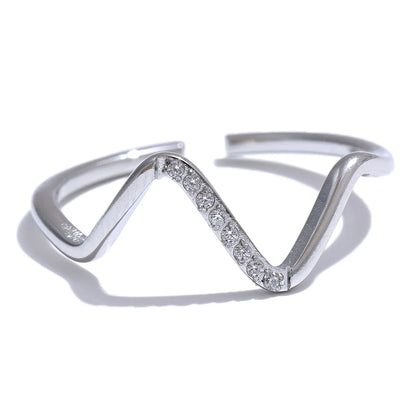 Yhpup Stainless Steel Irregular Adjustable Open Ring Women Fashion Adjustable 18k & Platinum Plated Jewelry Exquisite metal Ring