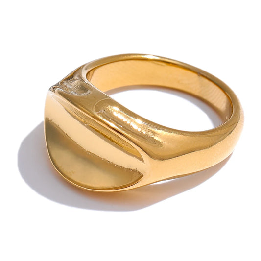 Yhpup Statement Stainless Steel High Quality Thicker Ring Waterproof 18K PVD Plated Minimalist Charm Finger Jewelry