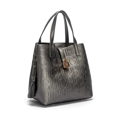 Classic Simple Solid Color Women's New 2024 Large Capacity Handbag Letter Element Women's Handbag