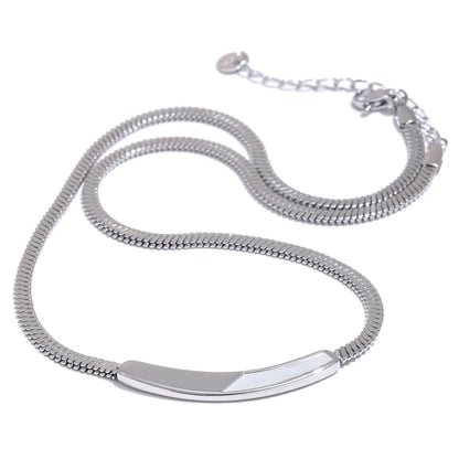 Yhpup Exquisite Chain Stainless Steel Natural Shell Collar Necklace Tarnish Resistant 18K PVD Plated Stylish Daily Jewelry Gift