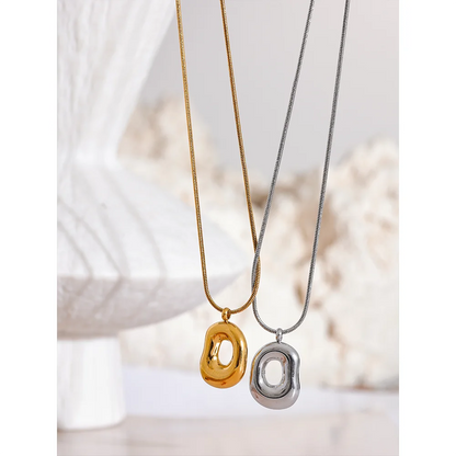 Yhpup 316l Stainless Steel Geometry Hollow Pendant Necklace Fashion Metal Charm Waterproof Cast Pvd Plated Jewelry Gift