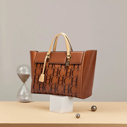 CHCH Luxury Classic 2023 Winter Women's Large Capacity Handbag Fashion Retro Print Bucket Bag Travel Party Banquet Shoulder Bag