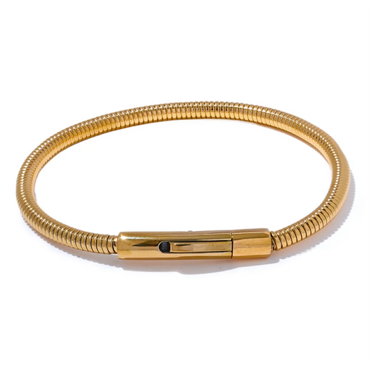 Yhpup 316 Stainless Steel Chain Statement Bracelet Bangle 18K PVD Plated Water Resistant Trendy Daily Jewelry Accessories Gift