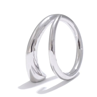 Yhpup Minimalist 316L Stainless Steel Metal Fashion Ring Chic Classic Stylish 18k Gold PVD Plated Finger Jewelry Bijoux Gift
