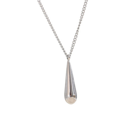 Yhpup Stainless Steel Metal Water Drop Pendant Necklace Minimalist Chic Collar Jewelry for Women Accessories