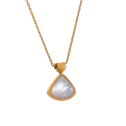 Yhpup Korean Style Natural Thick Shell Chic Pendant Necklace Chain Cross Heart High Quality Women Fashion Jewelry Delicate Gift