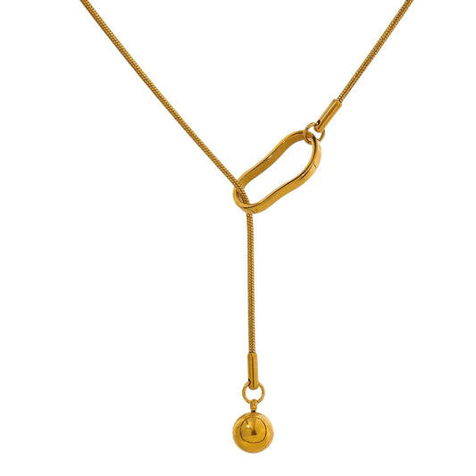 Yhpup Trendy Long Bib Chain Stainless Steel Necklace Women Summer Geometric Collar Charm Jewelry цепочка на шею женская Gift