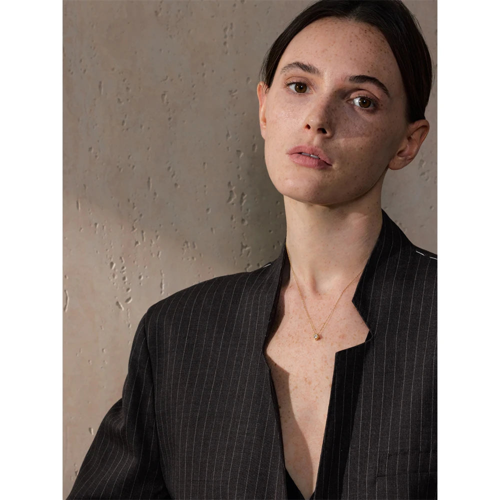 Yhpup “ Be Careful of Your Intention ” Delicate Stainless Steel Shiny Cubic Zirconia Square Necklace Pendant Chic Jewelry