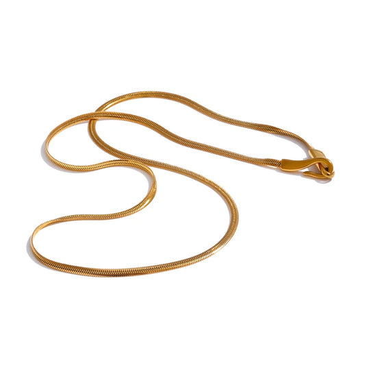 Yhpup 42cm Minimalist Stainless Steel Collarbone Chain Necklace 18K PVD Plated Exclusive Golden Casting Jewelry Accessories Gift