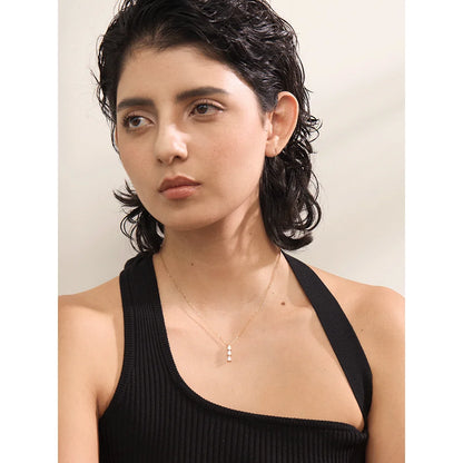 Yhpup Delicate Shiny Cubic Zirconia Water Drop Collar Necklace Pendant Stainless Steel Fashion Sweet Chic Jewelry Gift