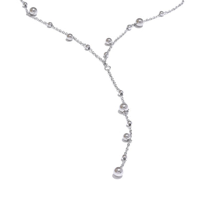 Yhpup Stainless Steel Bead Long Pendant Necklace Minimalist 18 K PVD Plated Metal Collar Fashion Jewelry бижутерия Party Gift