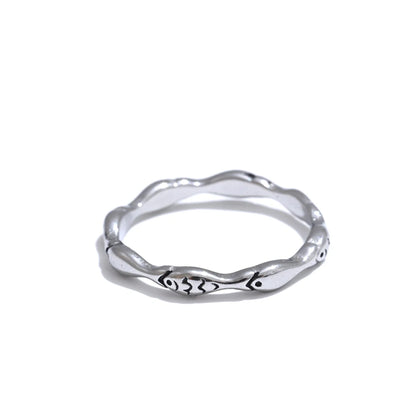 Yhpup 6789# Minimalist Stainless Steel Casting Cute Fish Fashion Ring 18K PVD Plated Stylish Lucky Chic Jewelry Accessories Gift