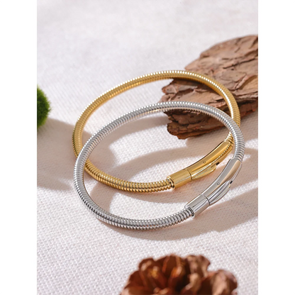 Yhpup 316 Stainless Steel Chain Statement Bracelet Bangle 18K PVD Plated Water Resistant Trendy Daily Jewelry Accessories Gift