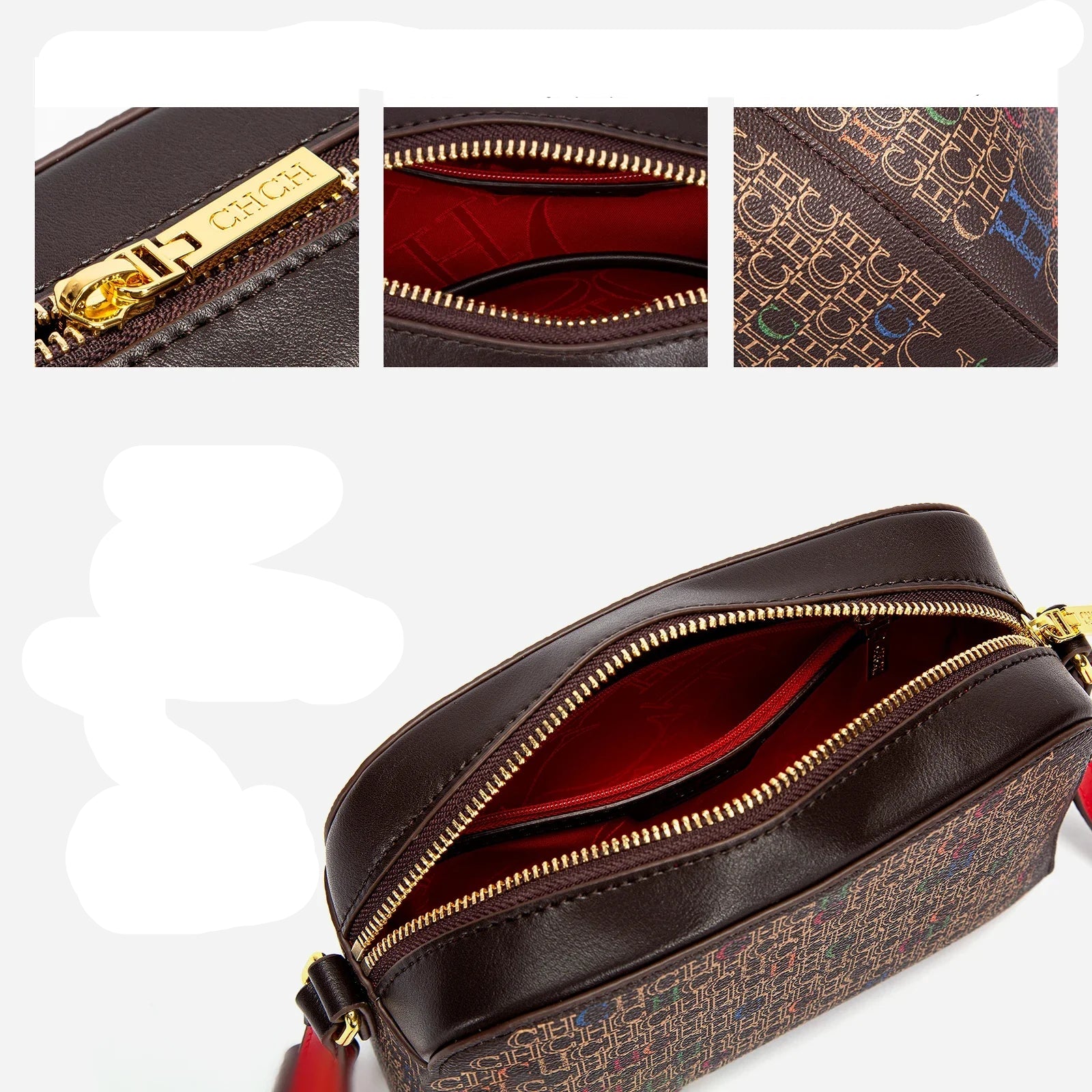 Classic Luxury Women's Handbag Square PVC Printed Shoulder Bag Fashionable Women's Designer Women's Bag