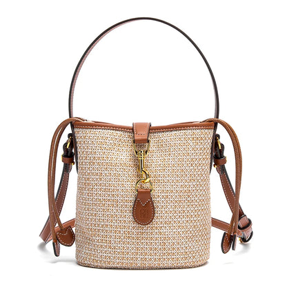 CH Summer New PP Grass Woven Handbag Holiday Phone Bag Women's Shoulder Bag
